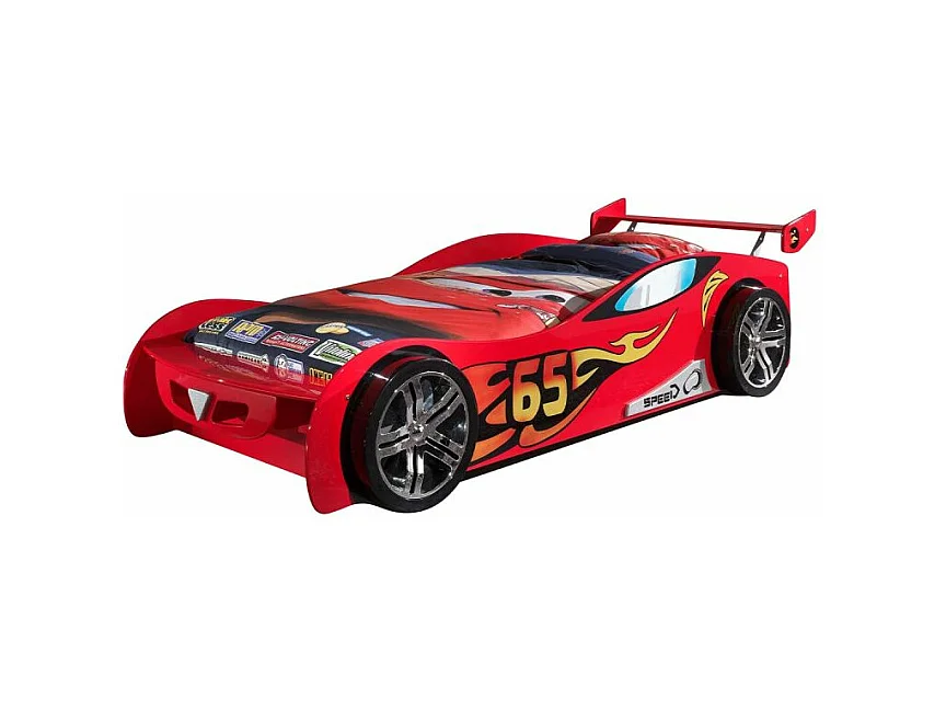Pack - Lit Enfant & Matelas "LeMans" 90x200cm Rouge