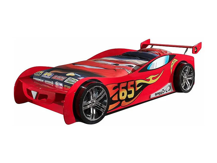 Pack - Lit Enfant & Matelas "LeMans" 90x200cm Rouge