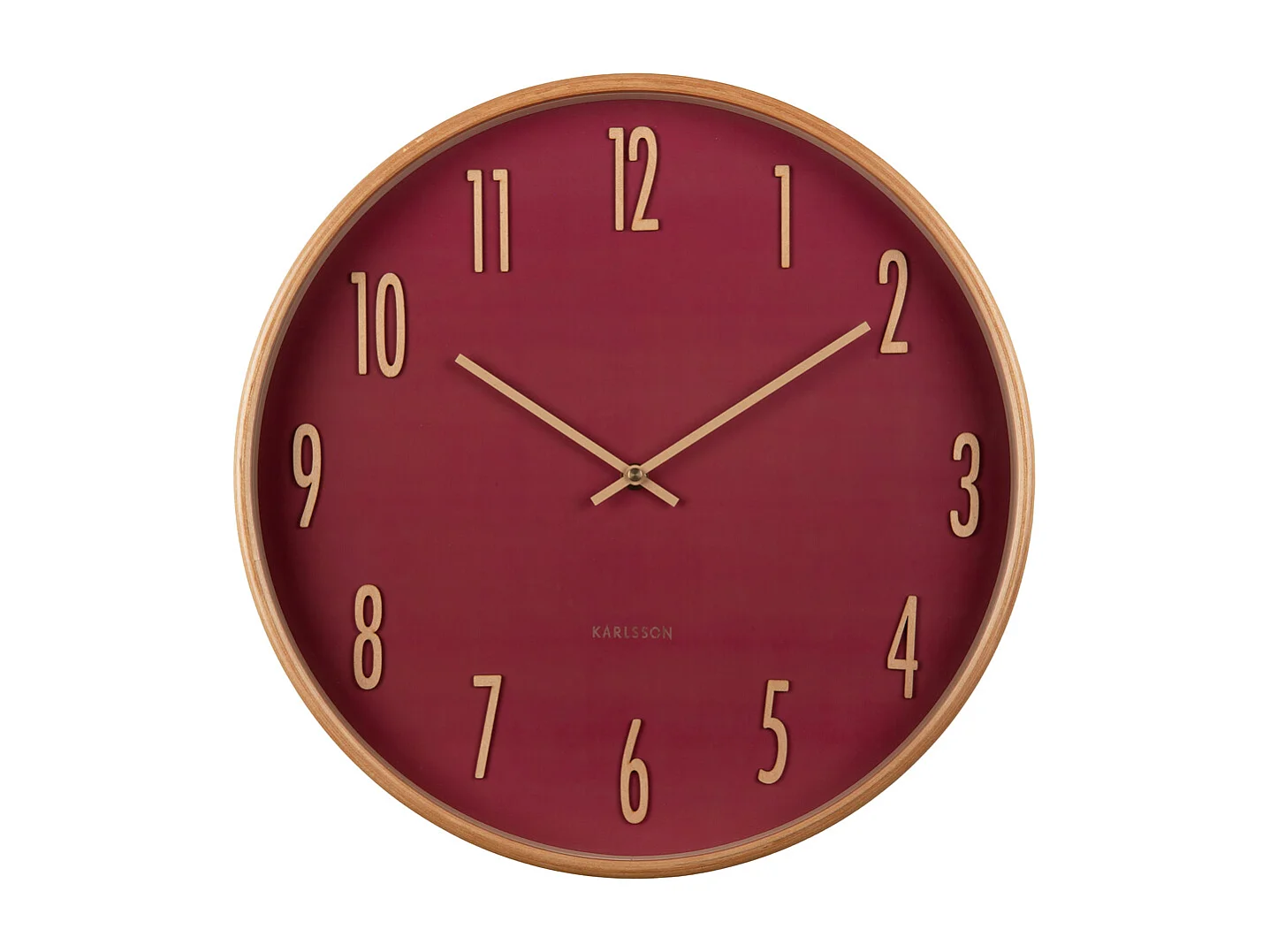 Horloge murale en bois D40cm Rouge  Present Time