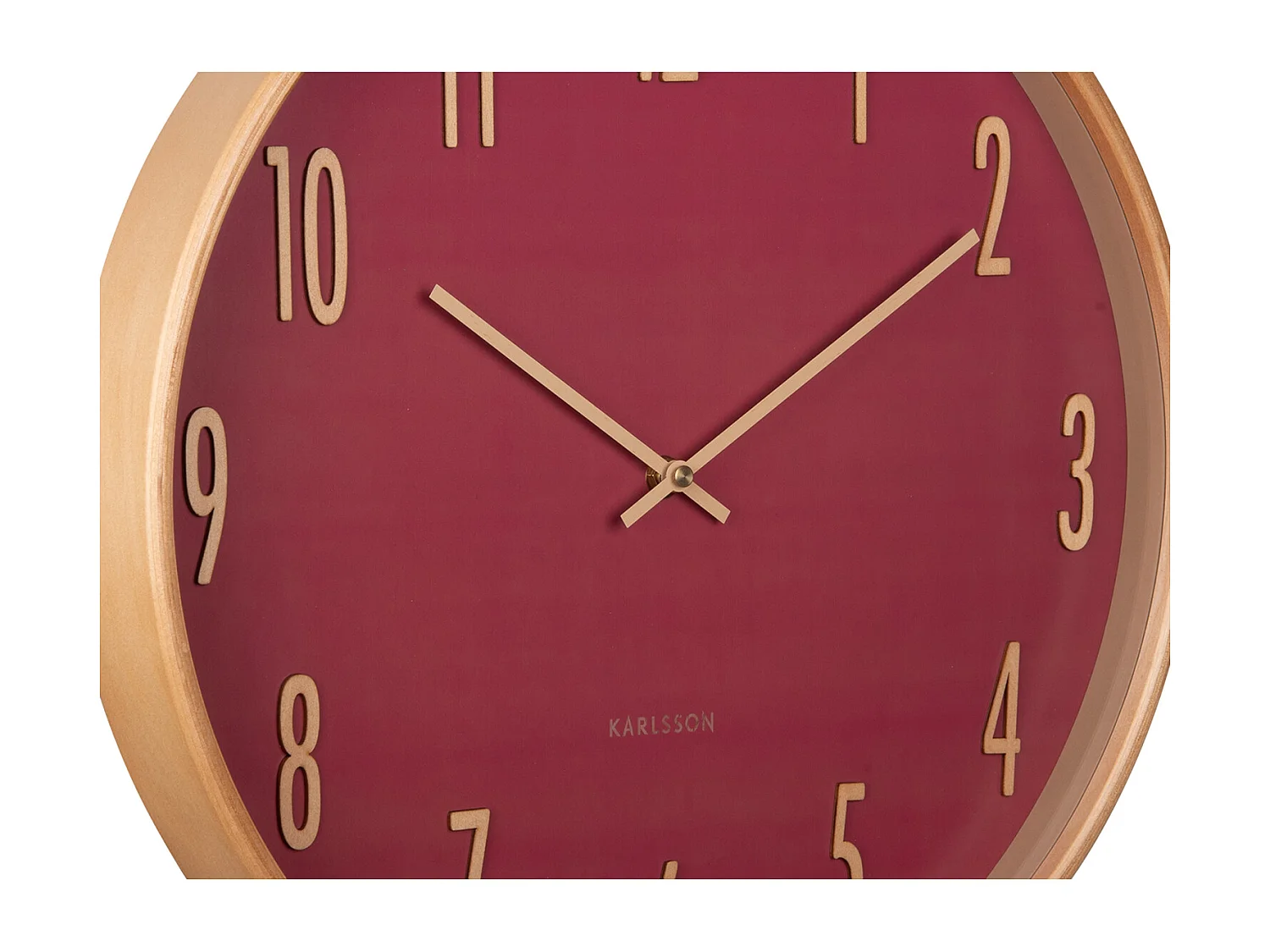 Horloge murale en bois D40cm Rouge  Present Time