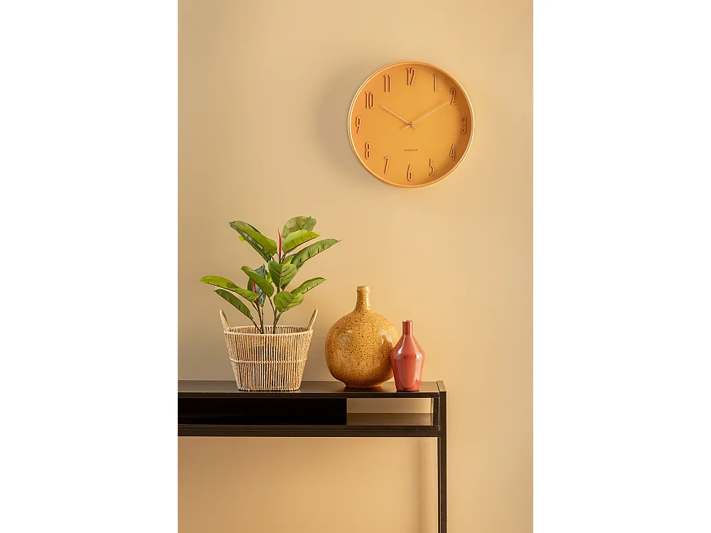 Zegar ścienny Gracil - Ochra żółta - Ø40cm