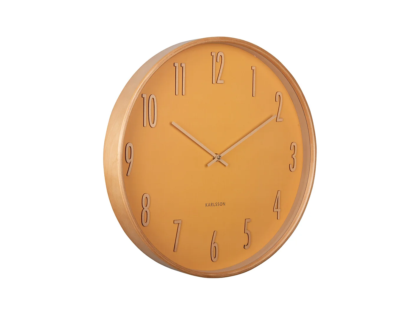 Horloge murale en bois D40cm Jaune  Present Time