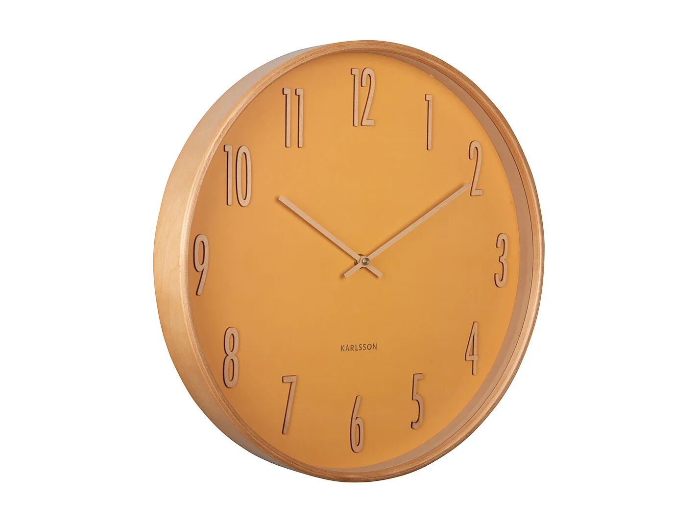 Horloge murale en bois D40cm Jaune  Present Time