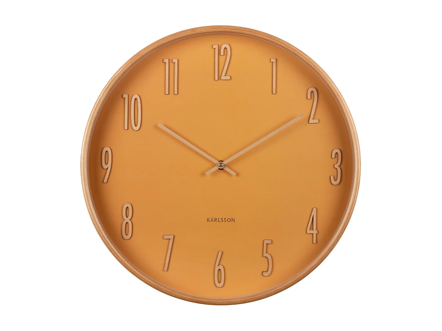 Horloge murale en bois D40cm Jaune  Present Time