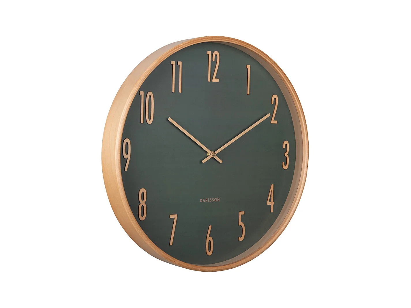 Horloge murale en bois D40cm Vert  Present Time