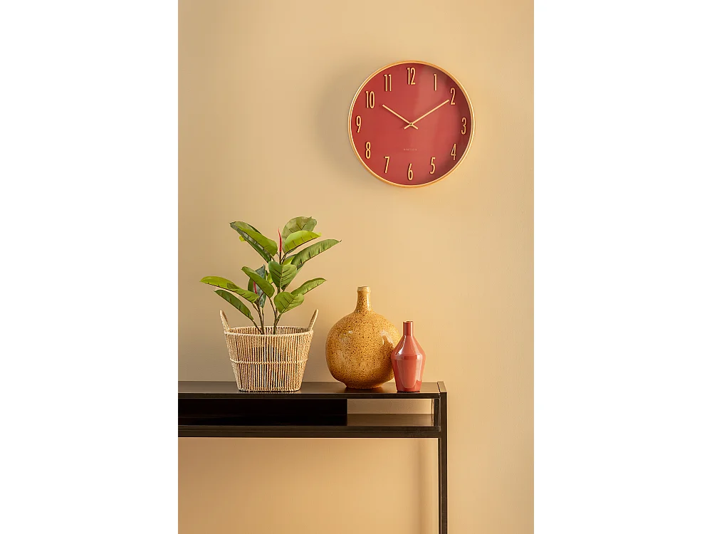 Horloge murale en bois D40cm Vert  Present Time