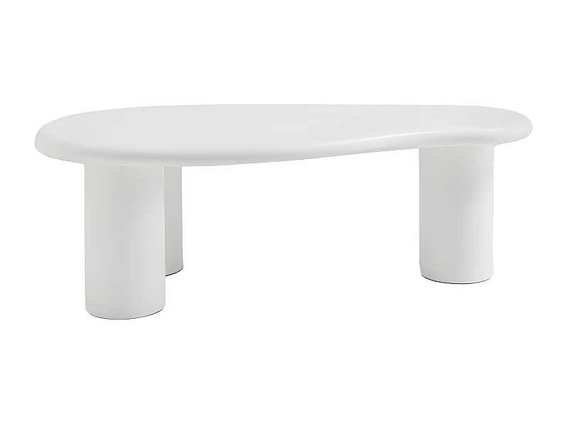Luna - Table basse organique en fibre de ciment L120cm - Blanc