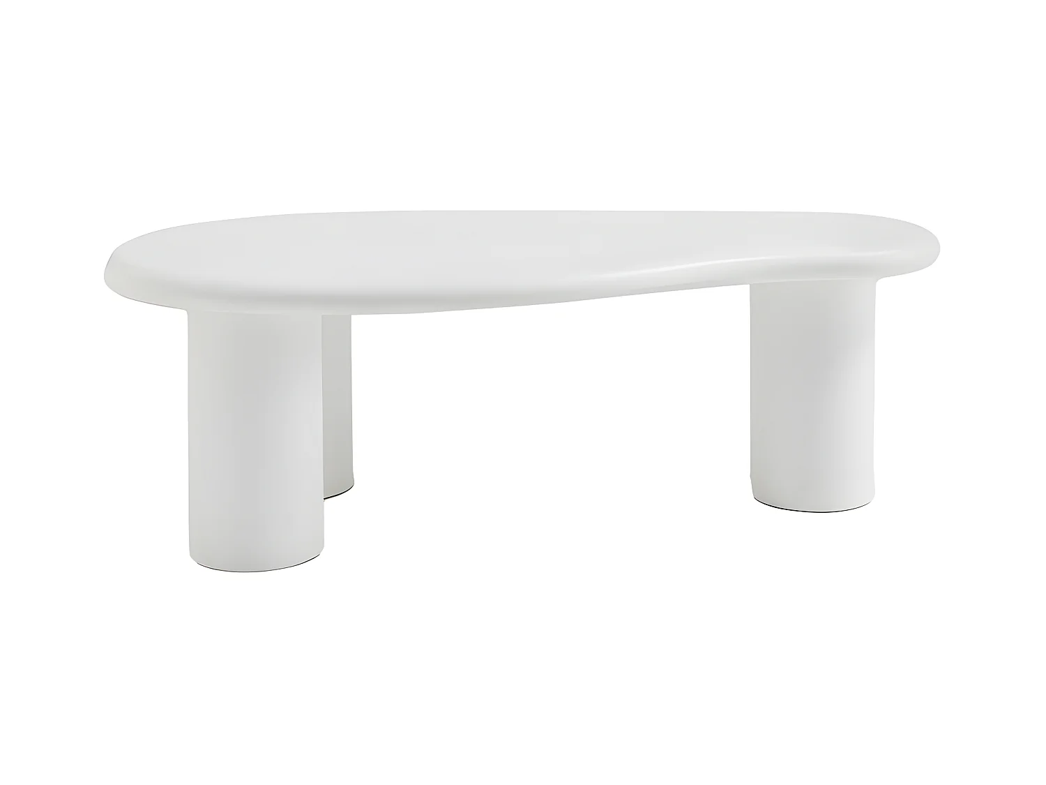 Luna - Table basse organique en fibre de ciment L120cm - Blanc