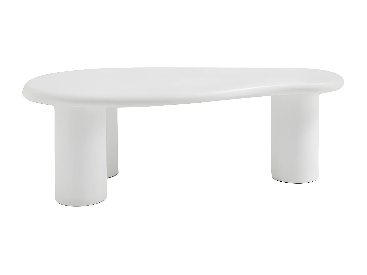 Luna - Table basse organique en fibre de ciment L120cm - Blanc