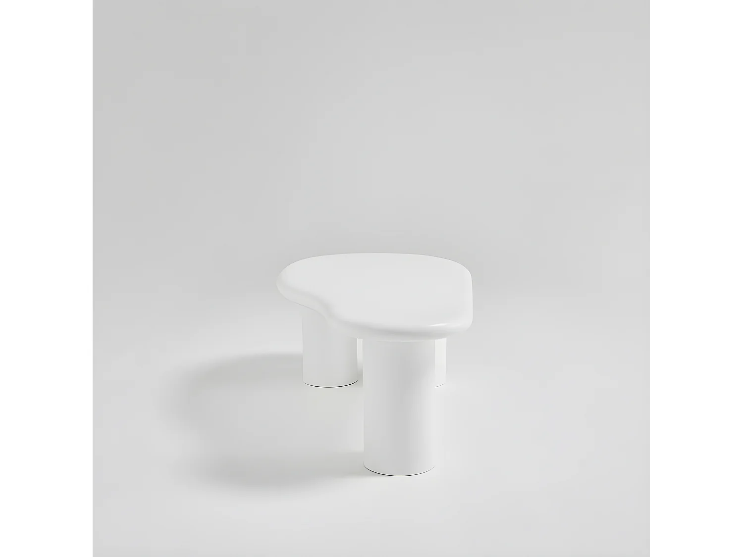 Luna - Table basse organique en fibre de ciment L120cm - Blanc