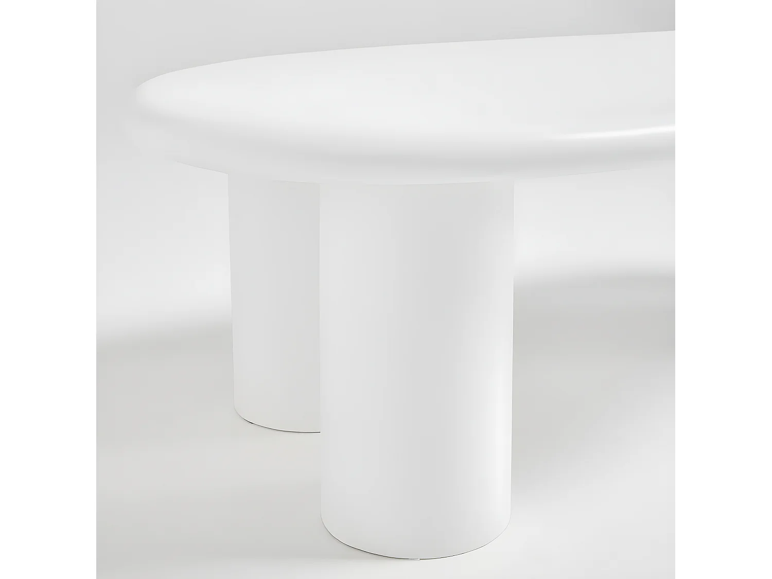 Luna - Table basse organique en fibre de ciment L120cm - Blanc
