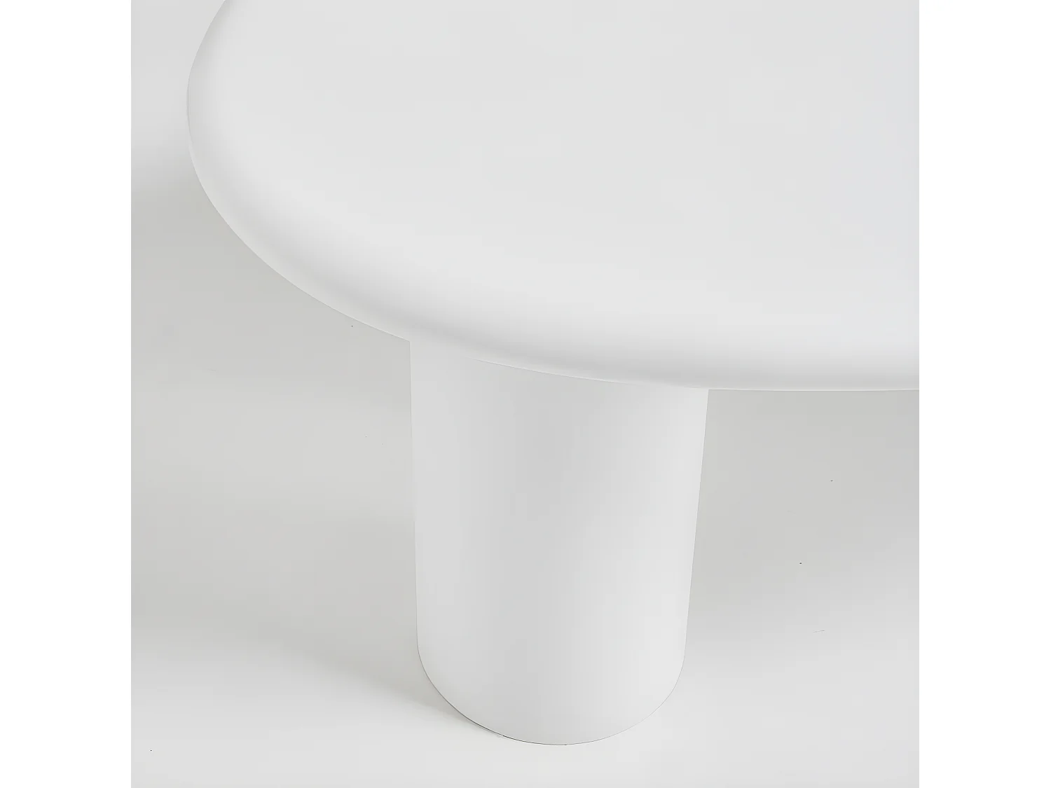 Luna - Table basse organique en fibre de ciment L120cm - Blanc