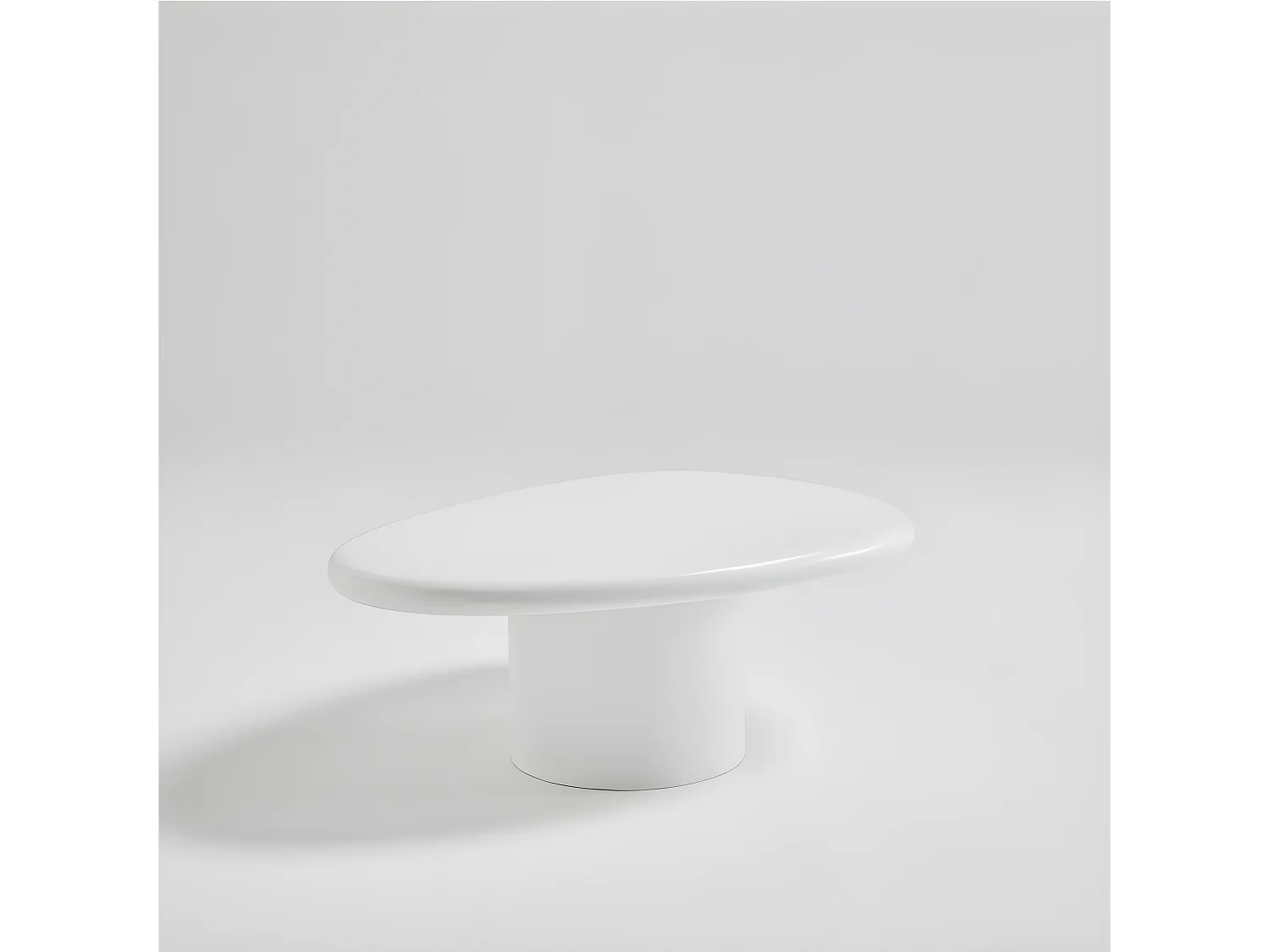 Luna - Table basse organique en fibre de ciment L80cm - Blanc