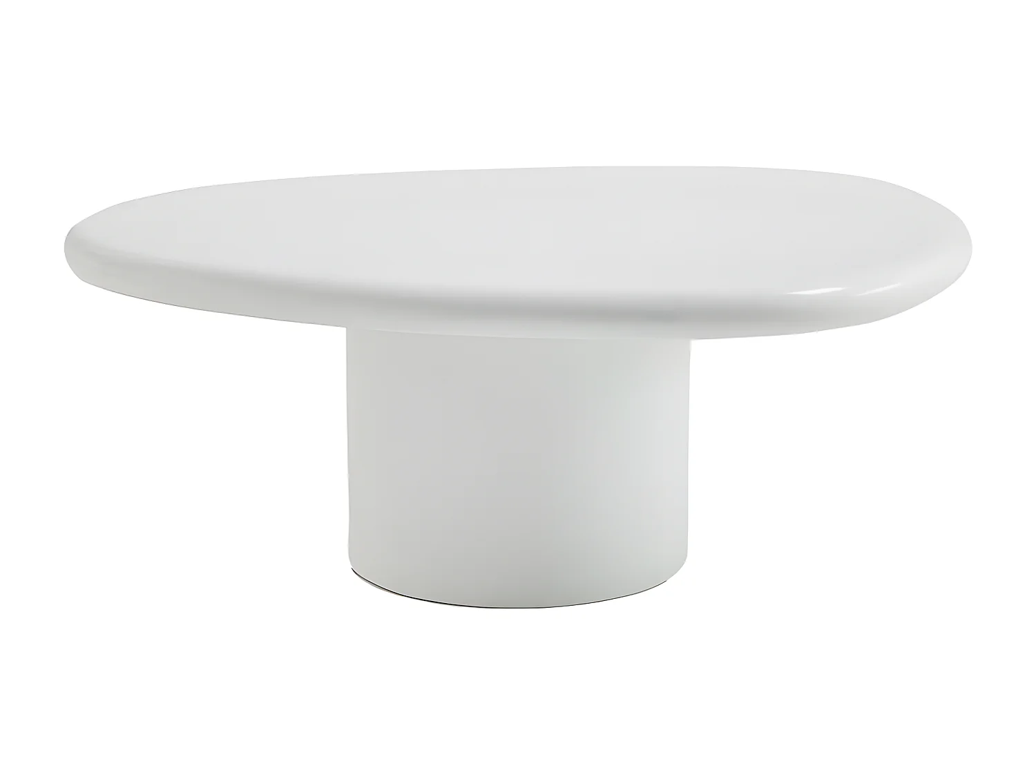 Luna - Table basse organique en fibre de ciment L80cm - Blanc