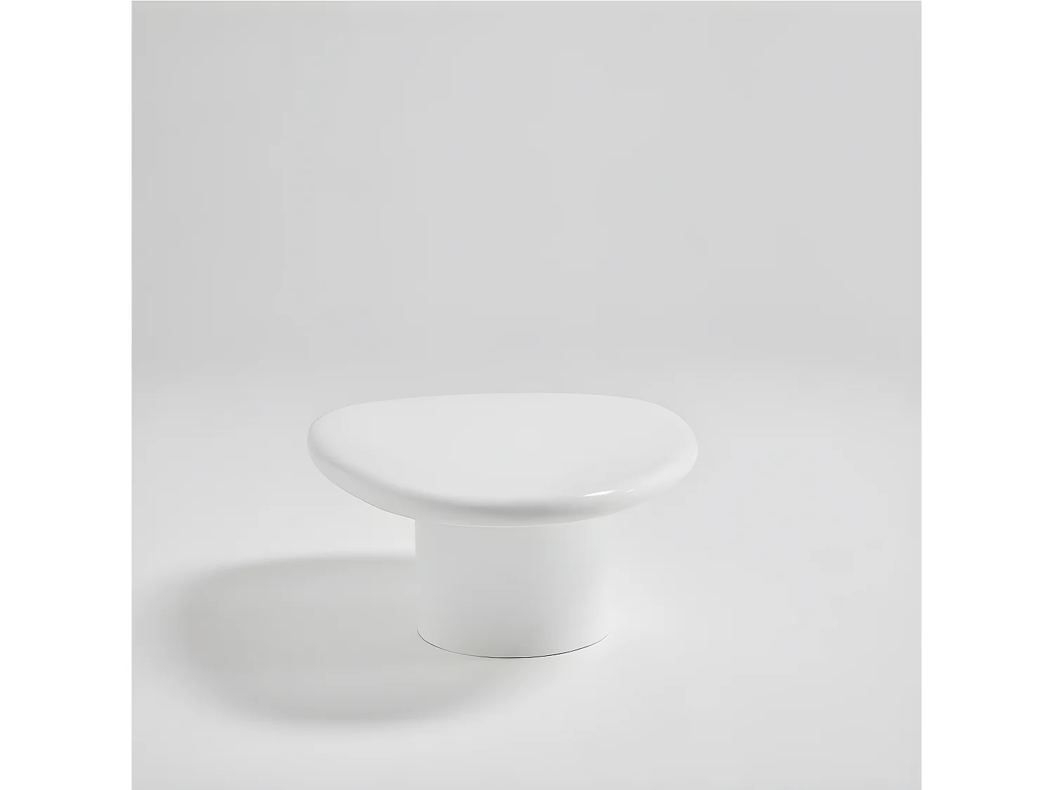 Luna - Table basse organique en fibre de ciment L80cm - Blanc