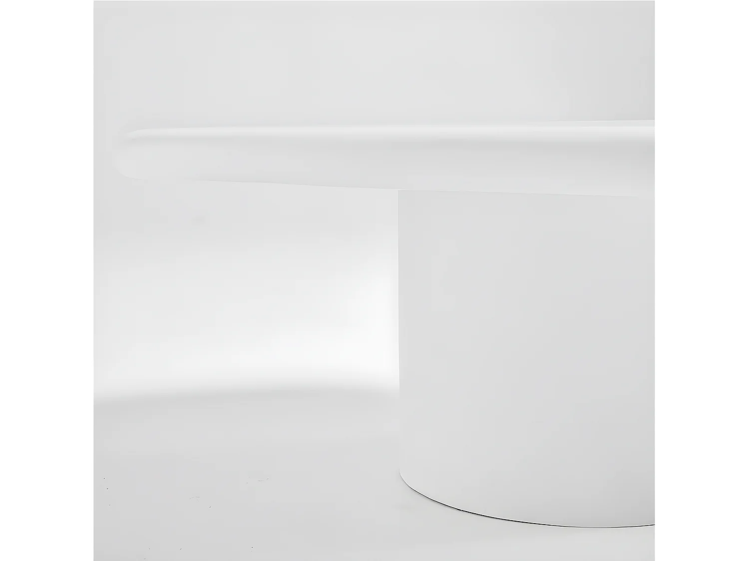 Luna - Table basse organique en fibre de ciment L80cm - Blanc