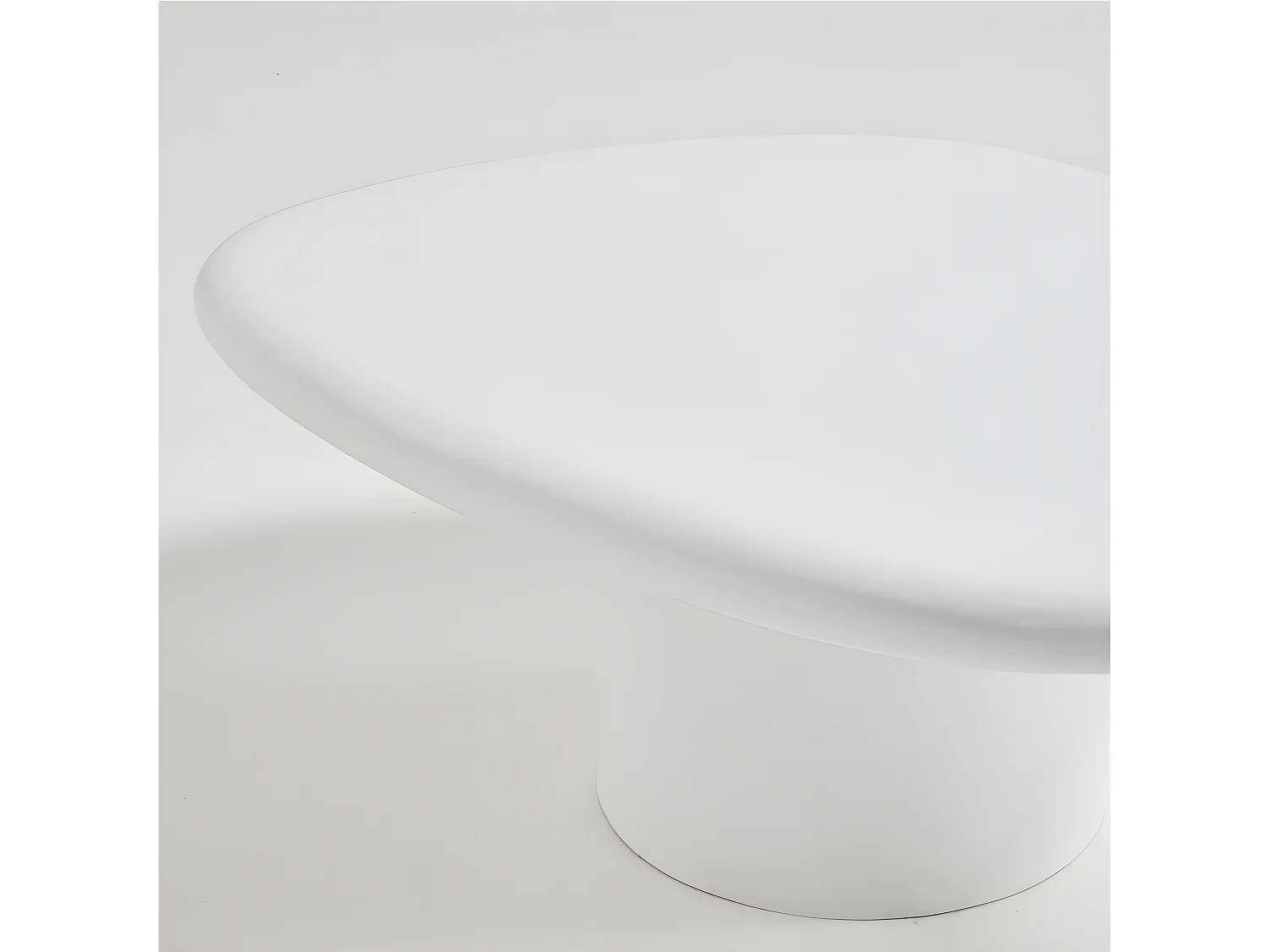 Luna - Table basse organique en fibre de ciment L80cm - Blanc