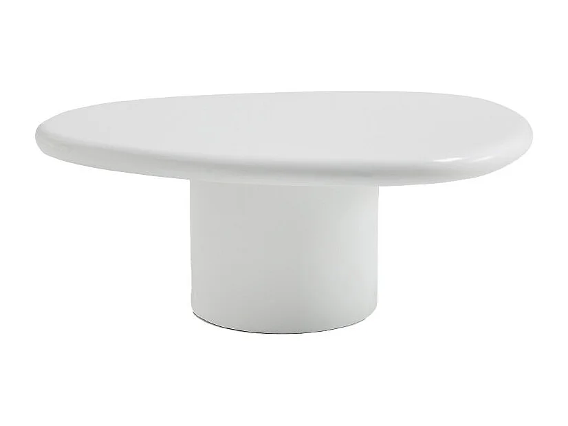Luna - Table basse organique en fibre de ciment L80cm - Blanc