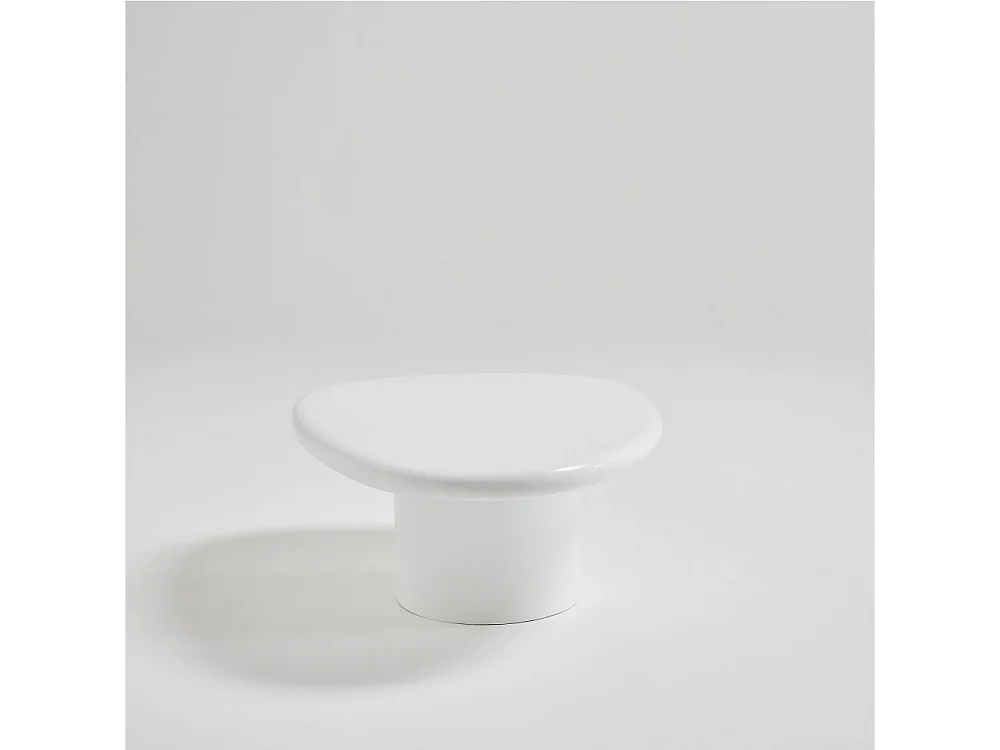 Luna - Table basse organique en fibre de ciment L80cm - Blanc