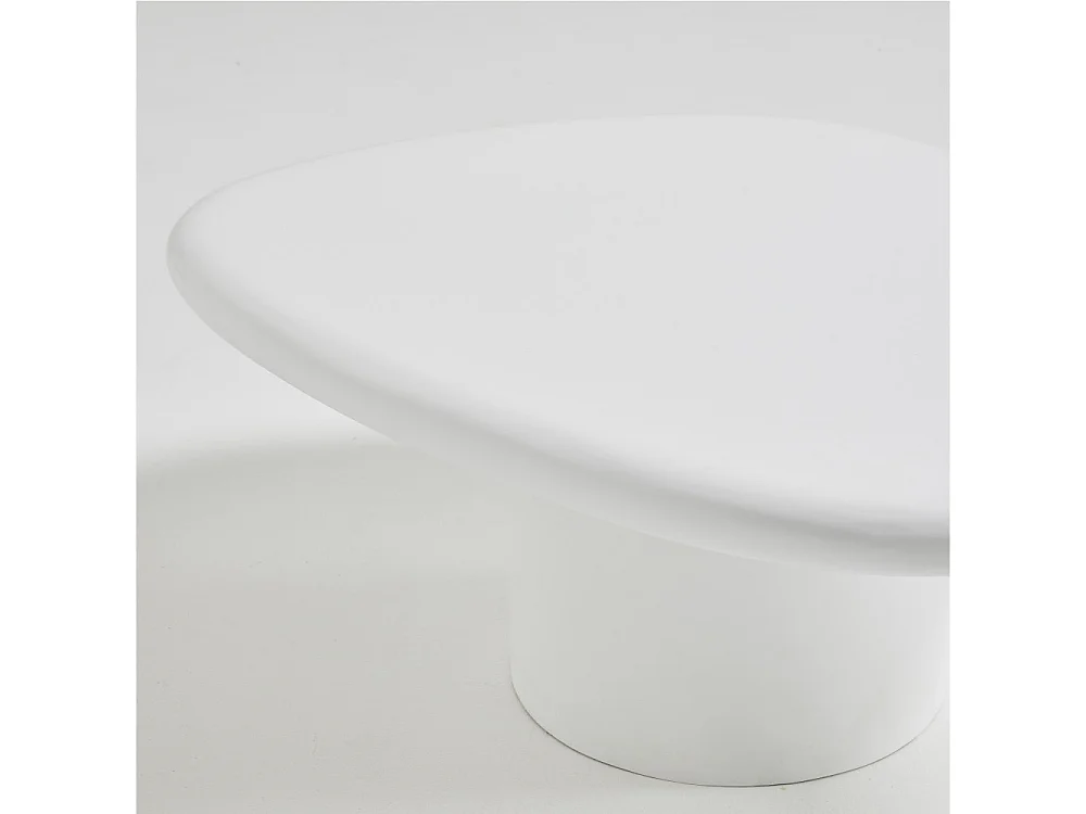 Luna - Table basse organique en fibre de ciment L80cm - Blanc