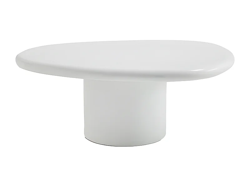 Luna - Table basse organique en fibre de ciment L80cm - Blanc