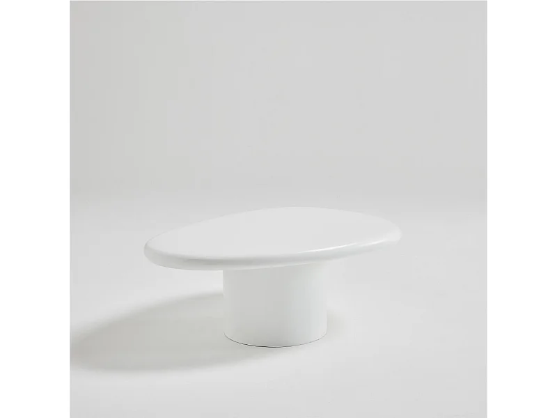 Luna - Table basse organique en fibre de ciment L80cm - Blanc