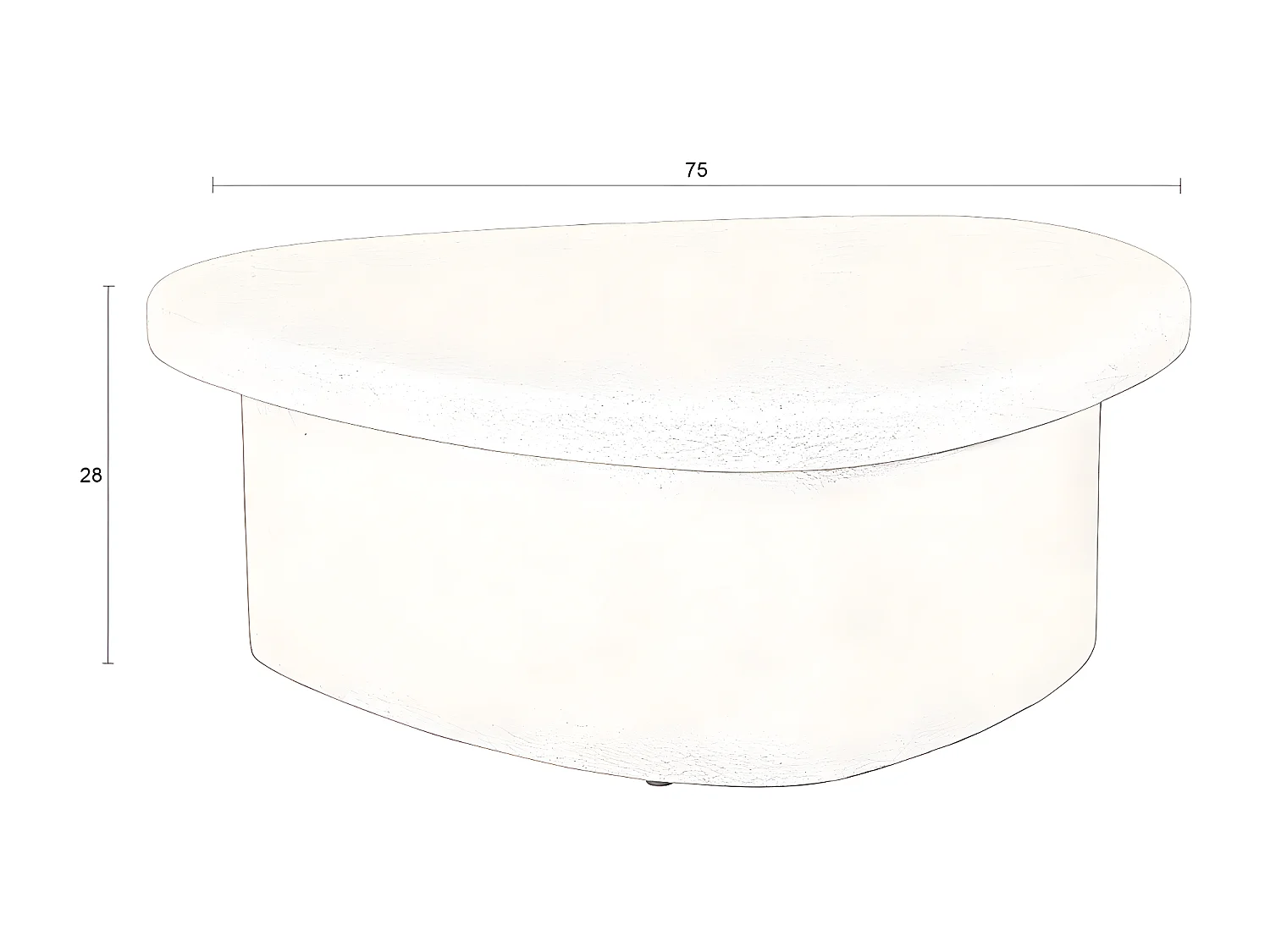 Veda - Table basse organique en marbre recyclé - Beige