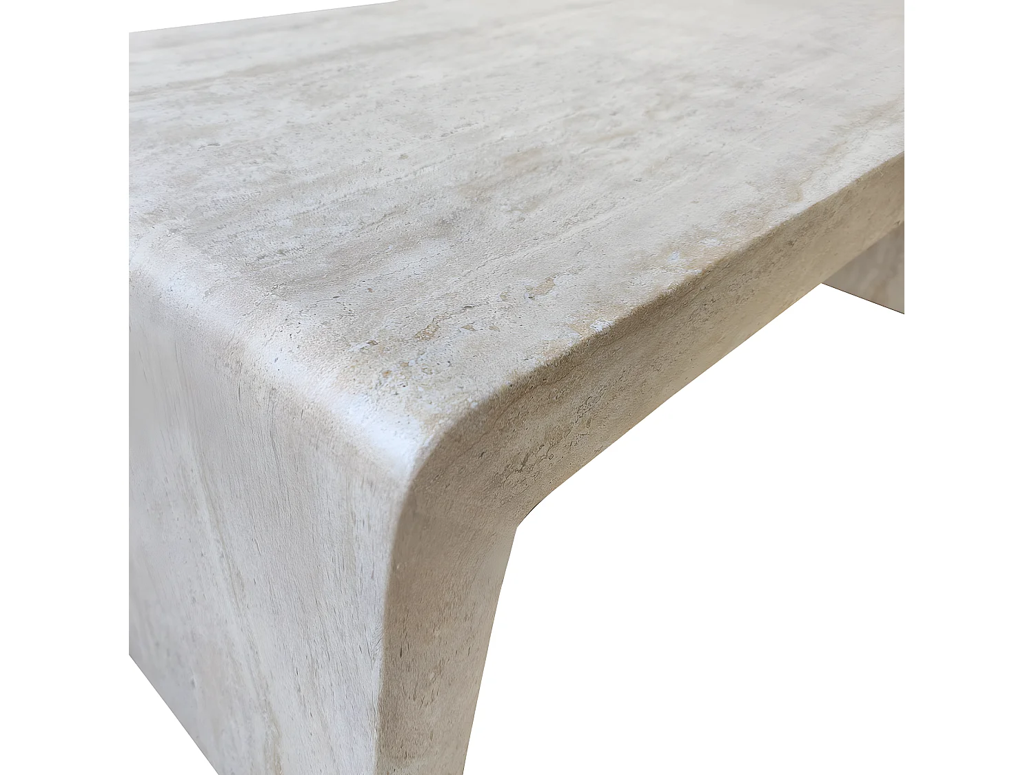 Tocoa - Table basse effet travertin 120x55cm - Beige