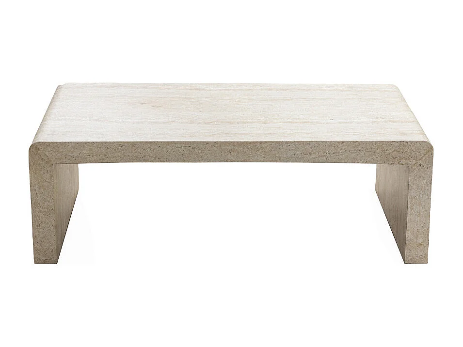 Tocoa - Table basse effet travertin 120x55cm - Beige