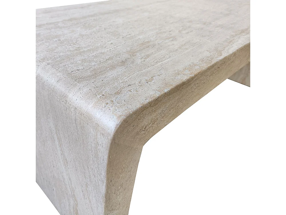 Tocoa - Table basse effet travertin 120x55cm - Beige