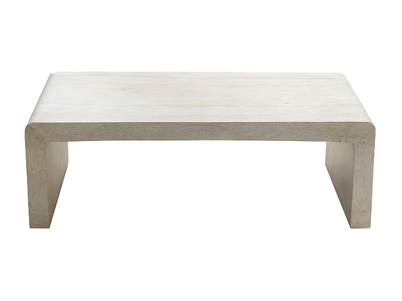 Tocoa - Table basse effet travertin 120x55cm - Beige