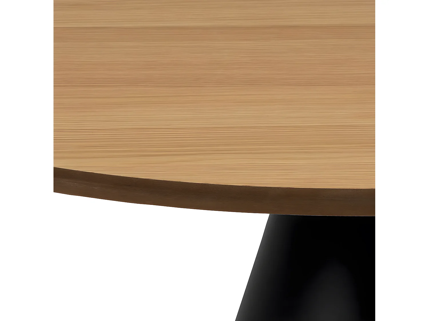 Parides - Table basse ronde en bois ø65cm - Bois clair et noir