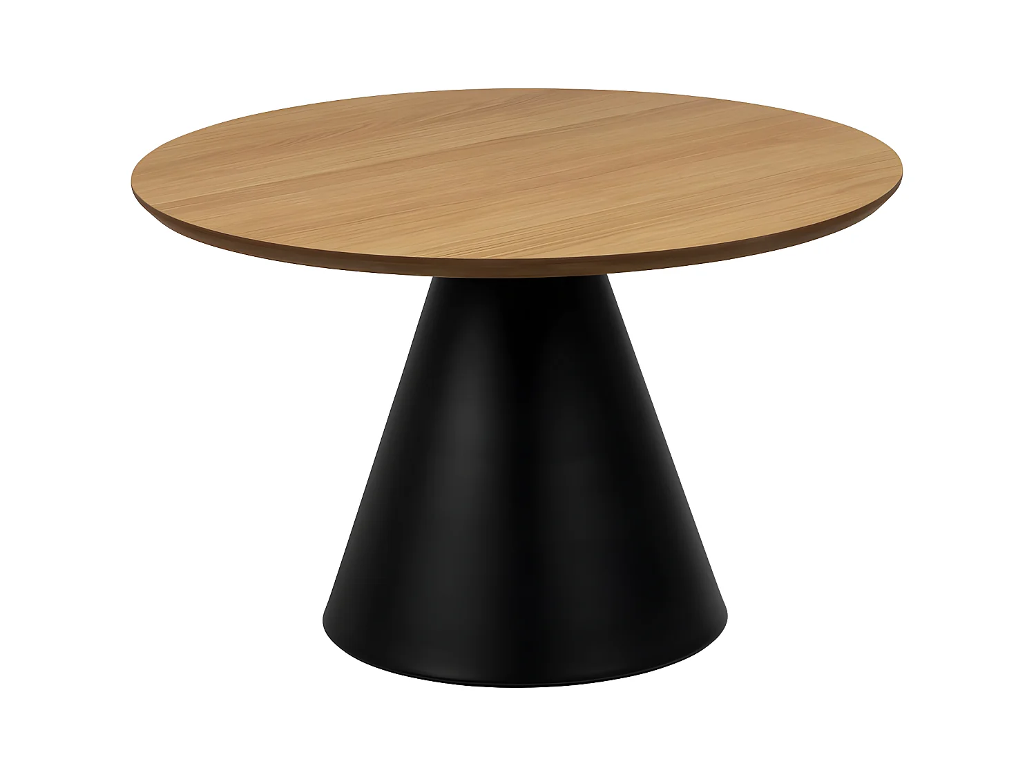 Parides - Table basse ronde en bois ø65cm - Bois clair et noir