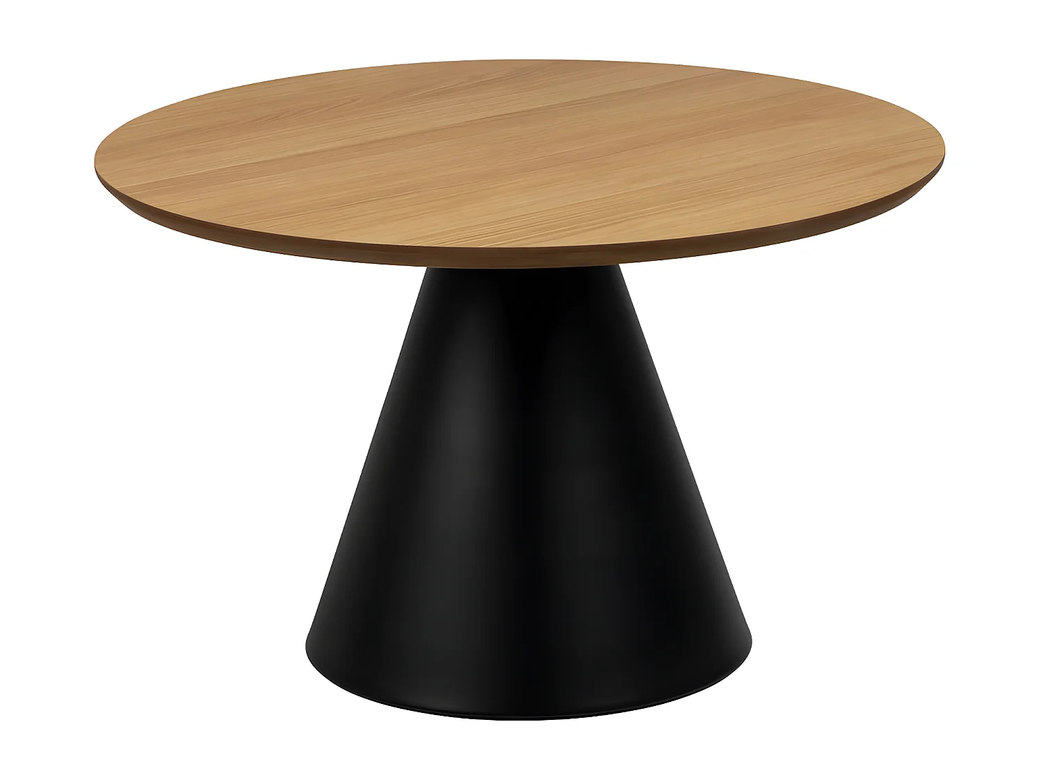 Parides - Table basse ronde en bois ø65cm - Bois clair et noir