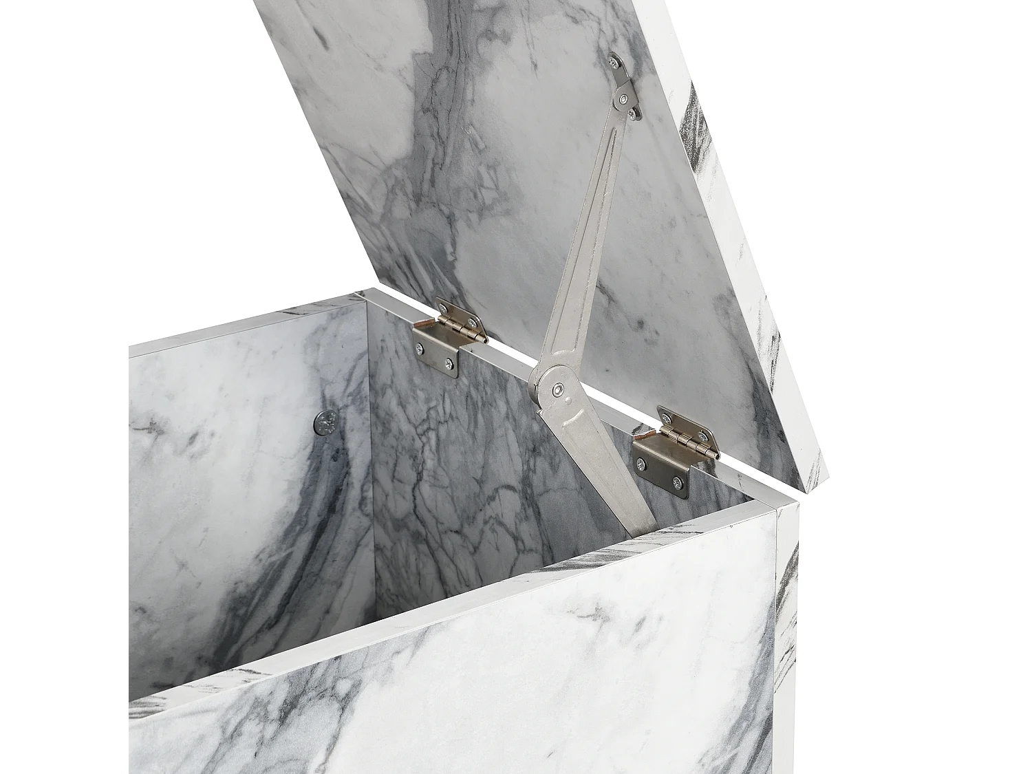 Lot de 2 tables basses - en MDF - à motif de marbre - Blanc