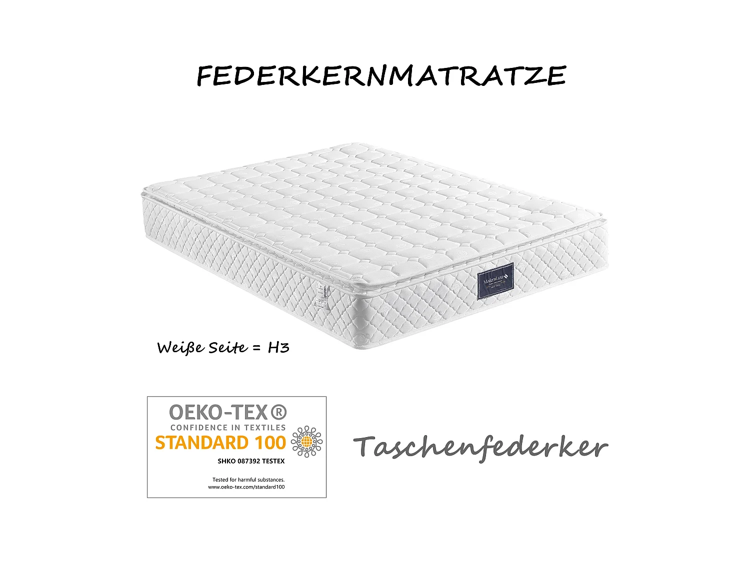 Lit capitonné adulte 140 x 200 cm avec 4 tiroirs - USB + LEDs - tissu en lin - beige + Matelas