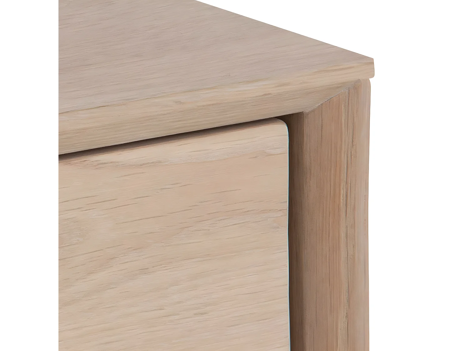 Trogon - Table de chevet murale 1 tiroir, 1 niche en bois - Bois blanchi