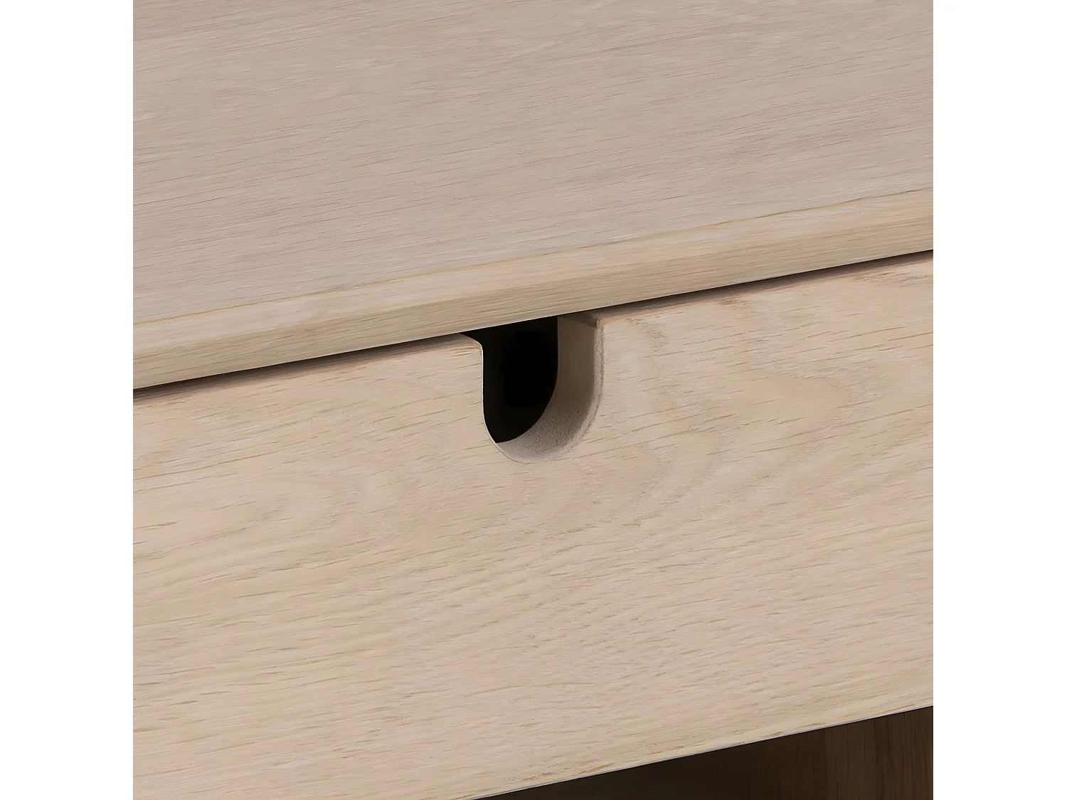 Trogon - Table de chevet murale 1 tiroir, 1 niche en bois - Bois blanchi