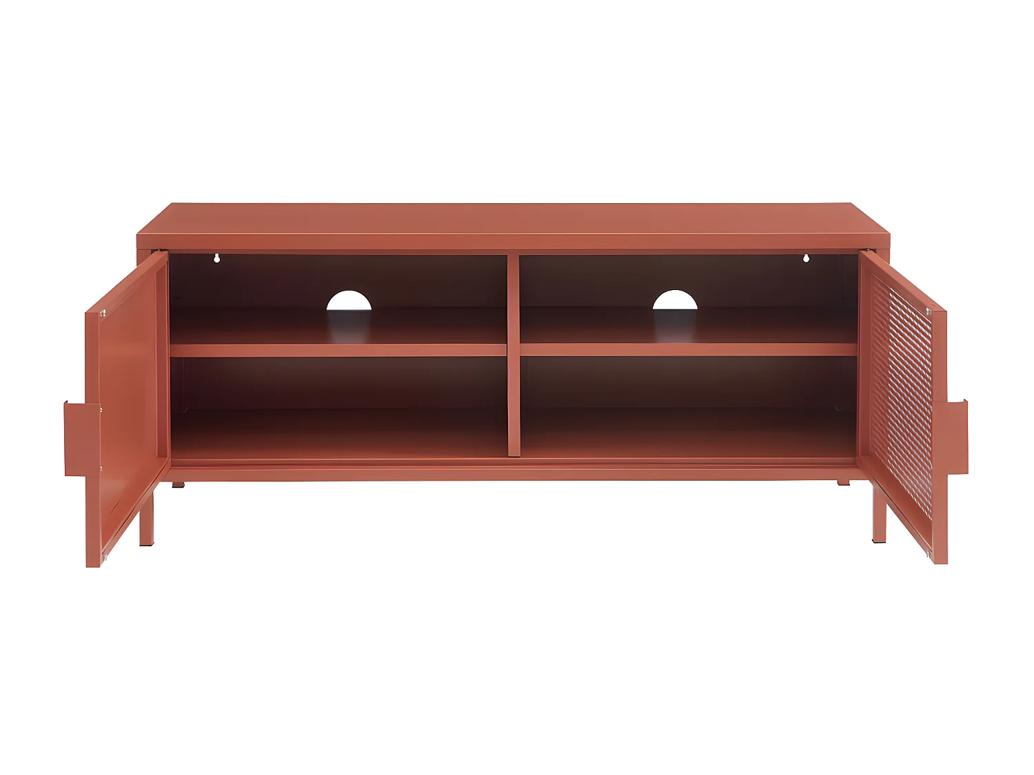 Nino - Meuble TV 2 portes en métal PANTONE L120cm - Terracotta