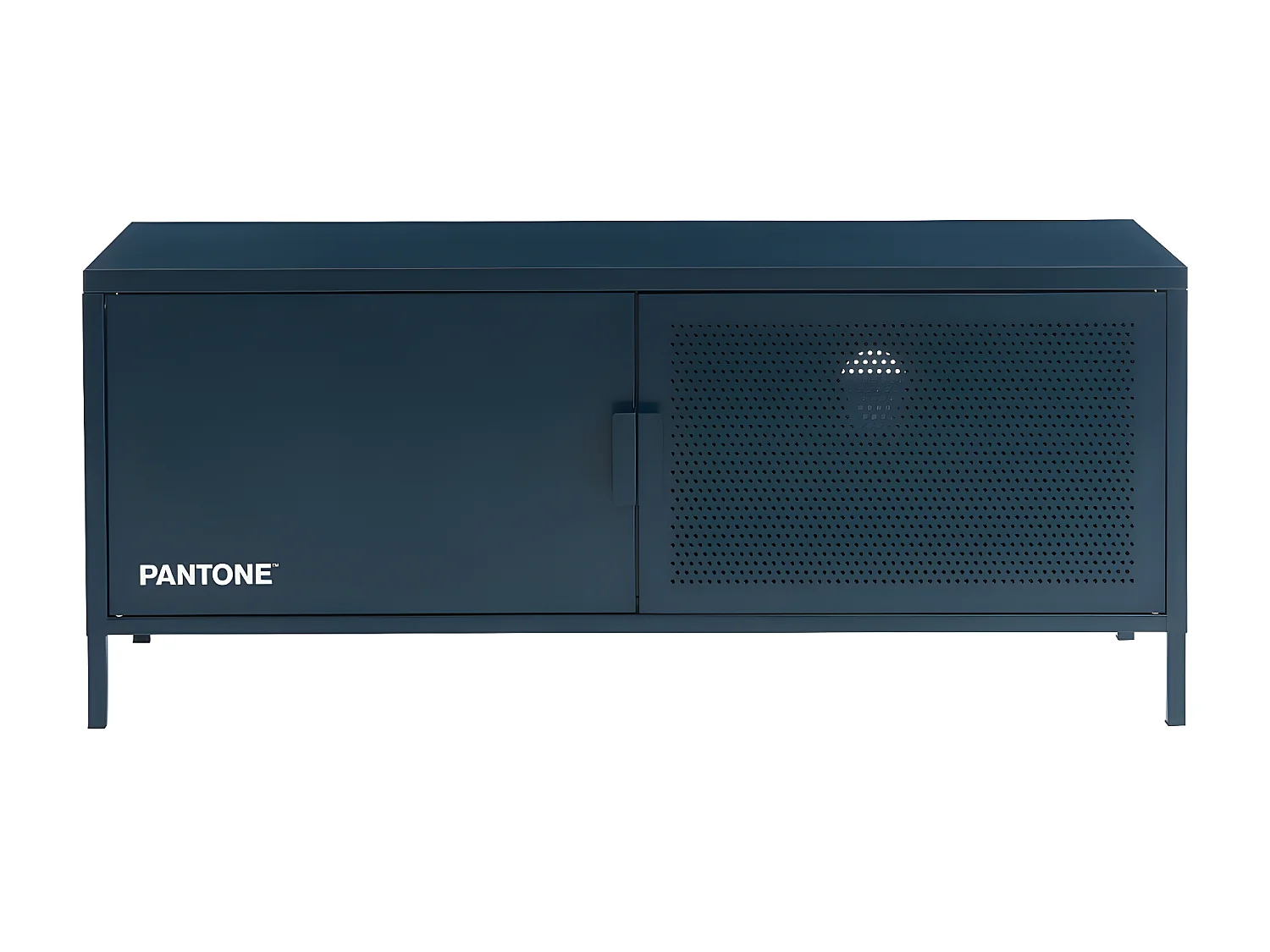 Nino - Meuble TV 2 portes en métal PANTONE L120cm - Bleu nuit
