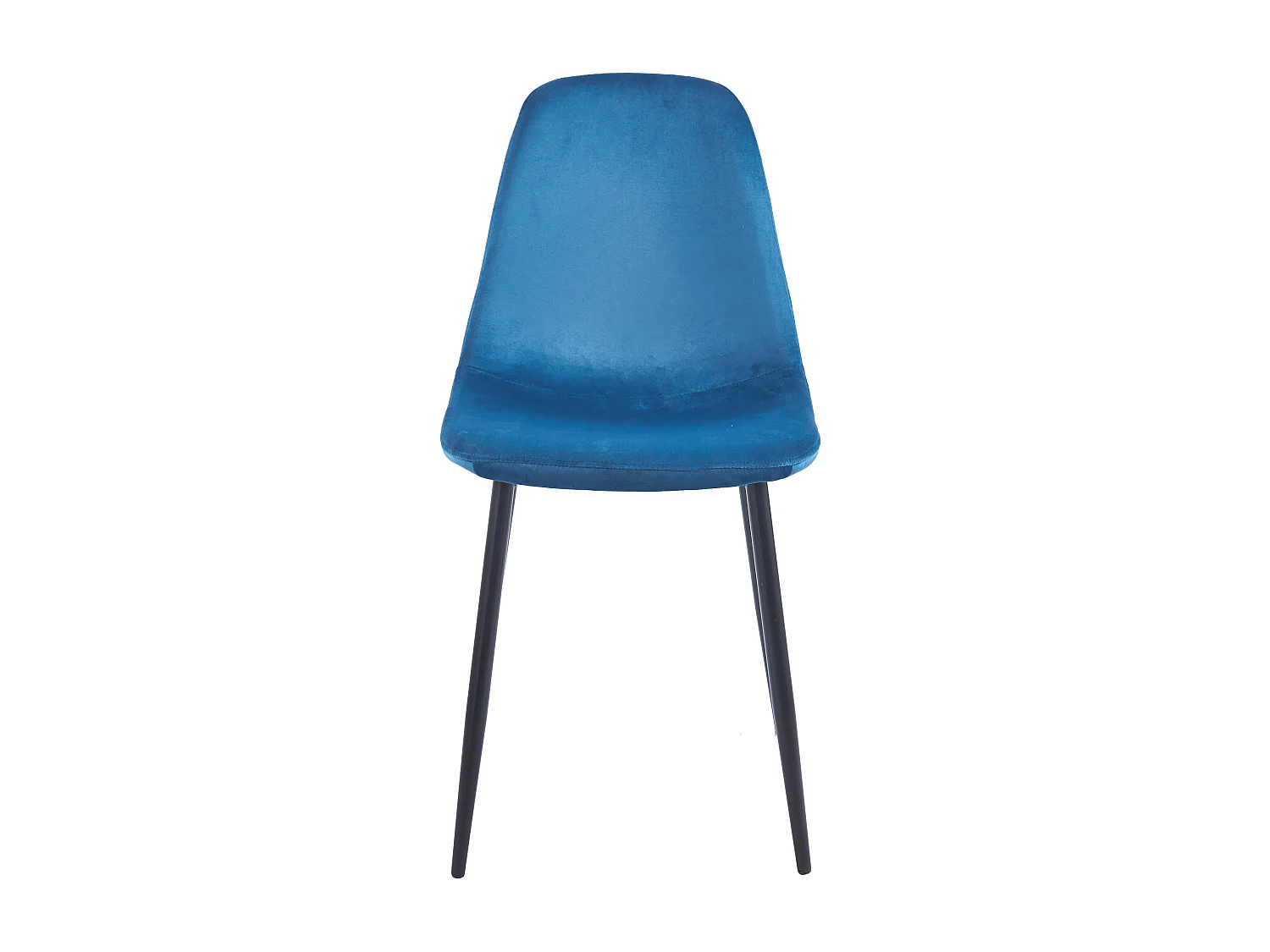 Lot de 4 chaises scandinaves confortables en velours et métal - Bleu