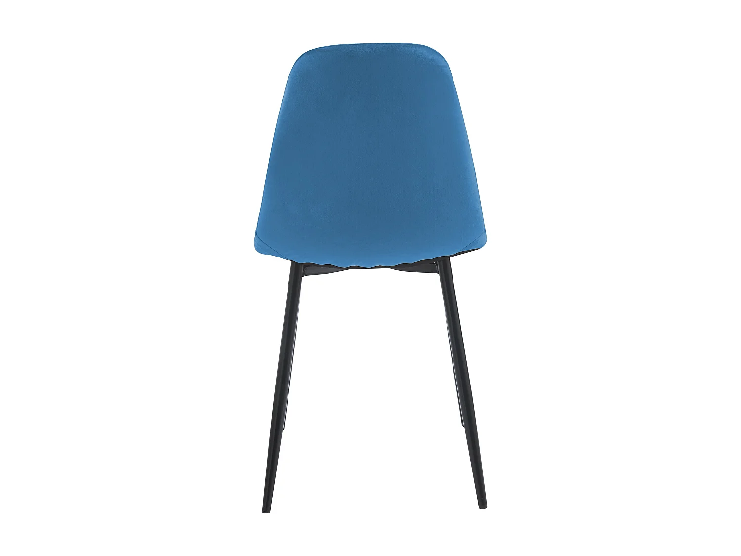 Lot de 4 chaises scandinaves confortables en velours et métal - Bleu