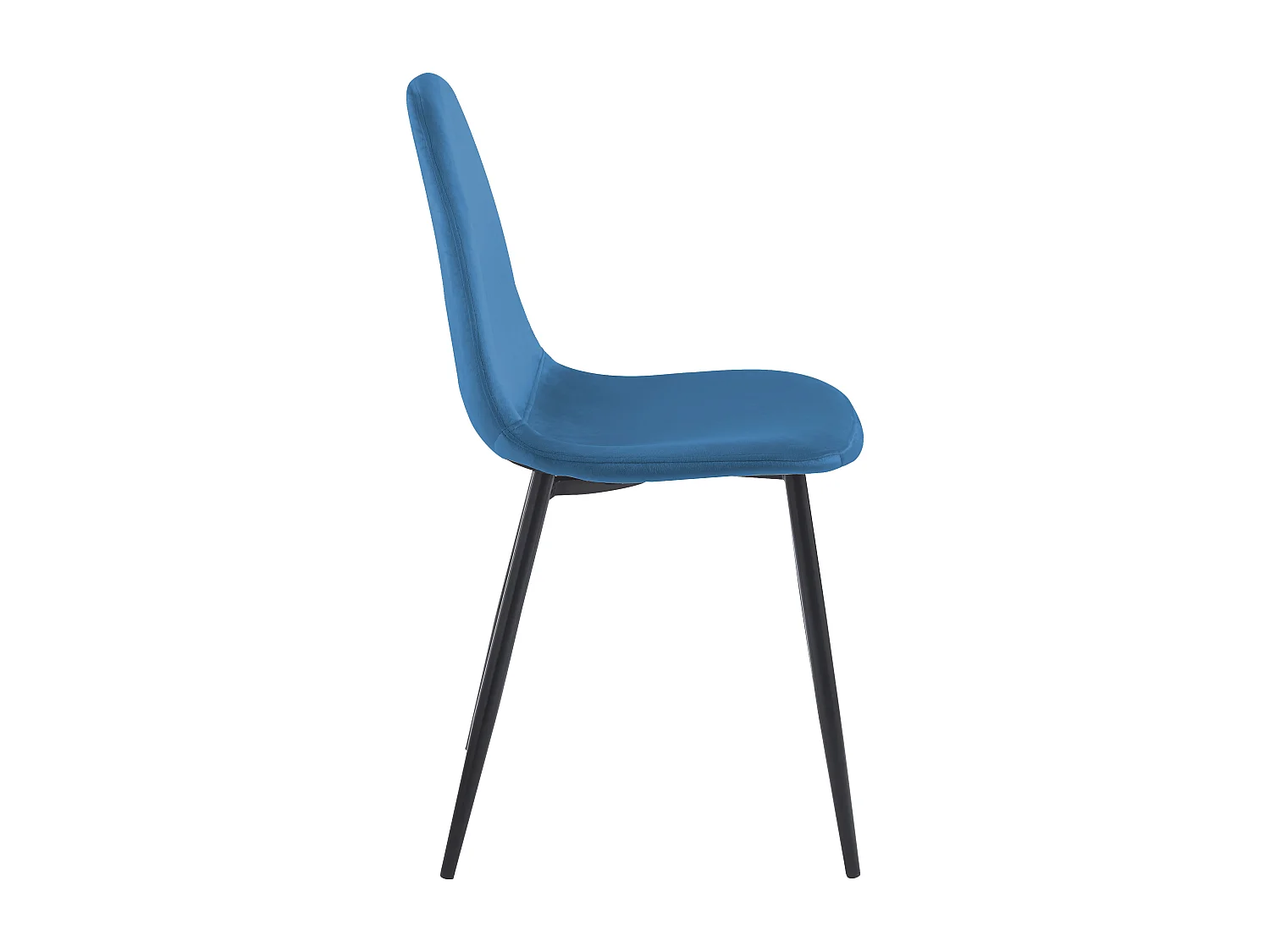 Lot de 4 chaises scandinaves confortables en velours et métal - Bleu