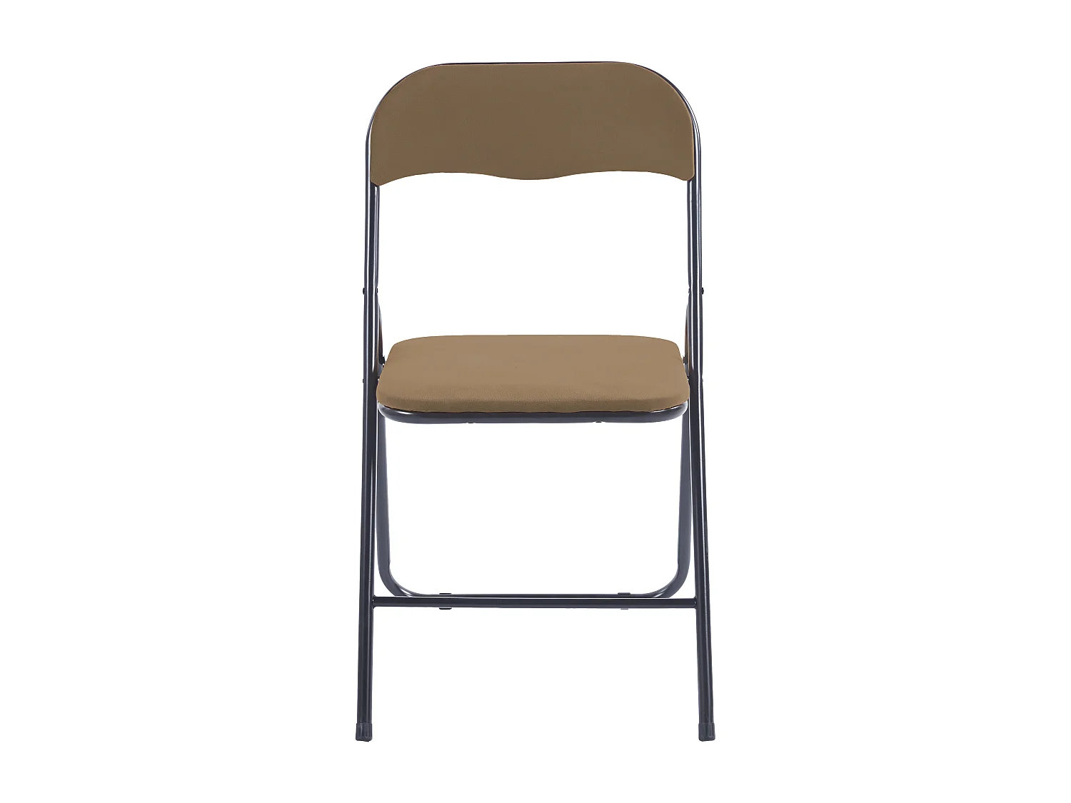 Lot de 6 chaises pliantes confortables en velours et métal - Marron