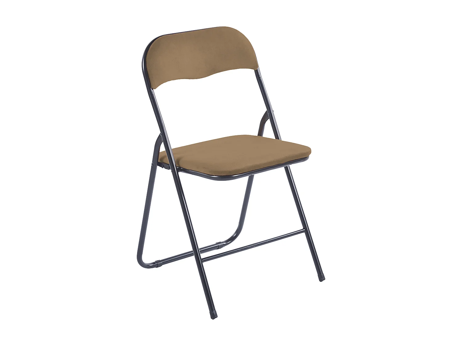 Lot de 6 chaises pliantes confortables en velours et métal - Marron