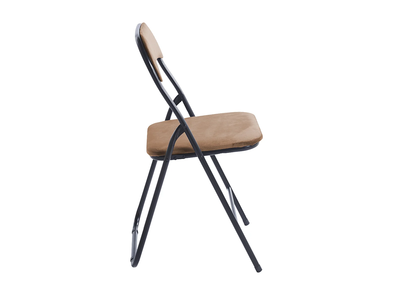 Lot de 6 chaises pliantes confortables en velours et métal - Marron