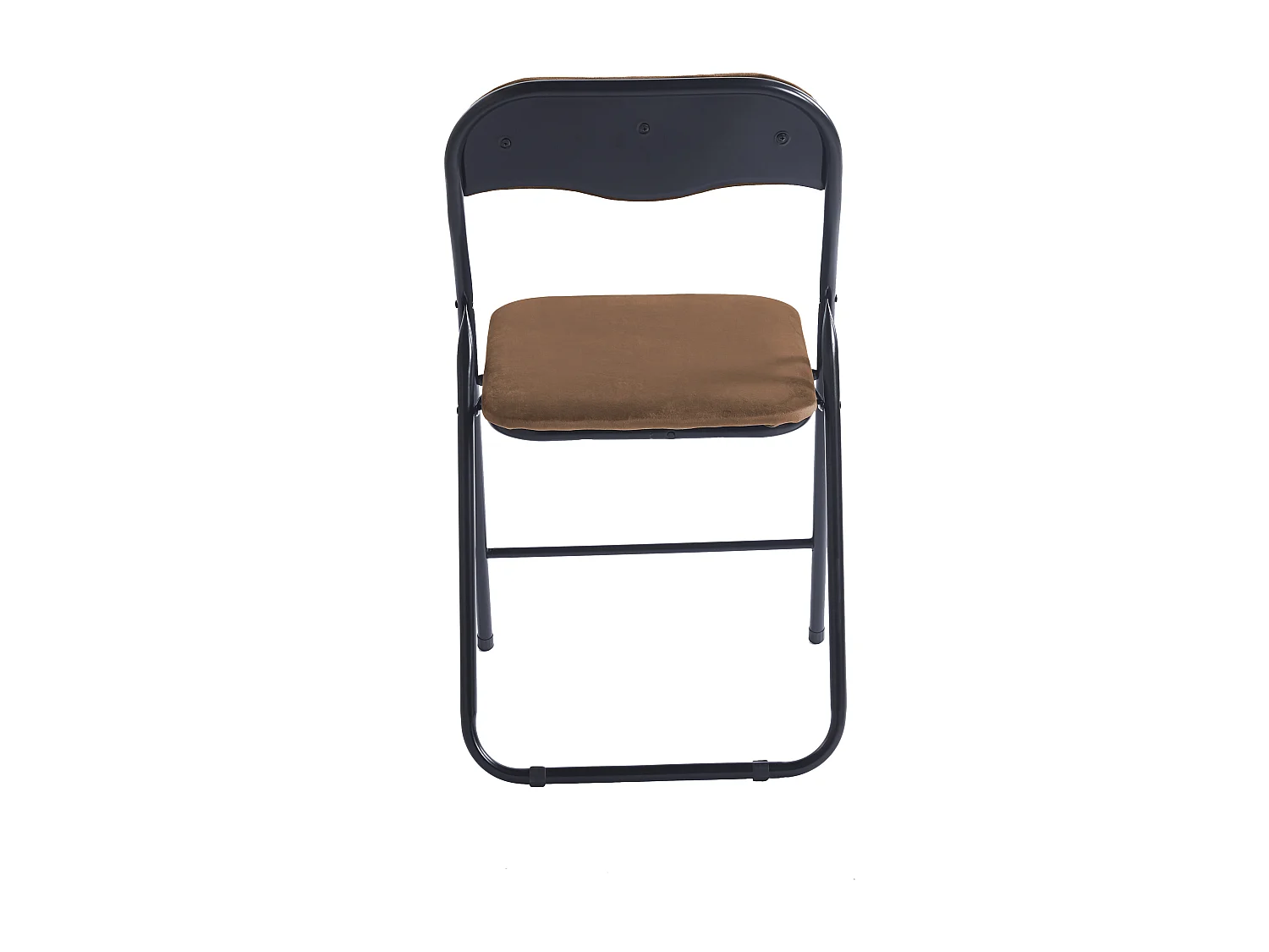 Lot de 6 chaises pliantes confortables en velours et métal - Marron