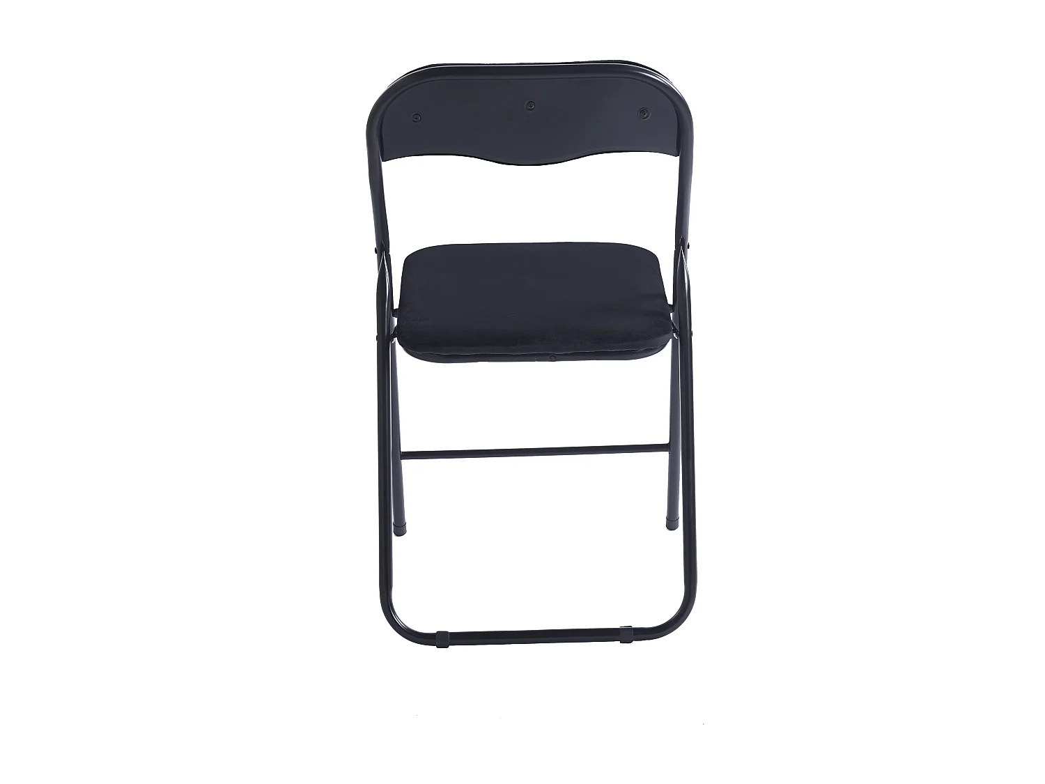 Lot de 6 chaises pliantes confortables en velours et métal - Noir