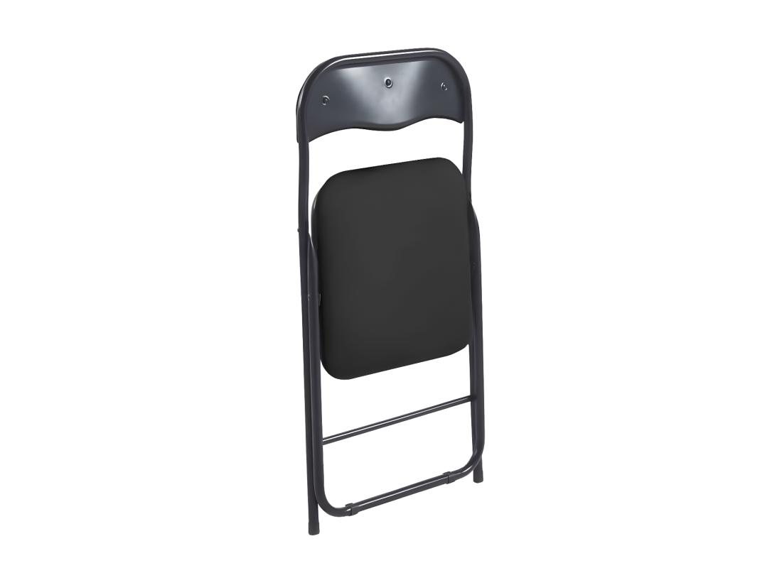 vente unique Lot de 6 chaises pliantes confortables en velours et métal - Noir