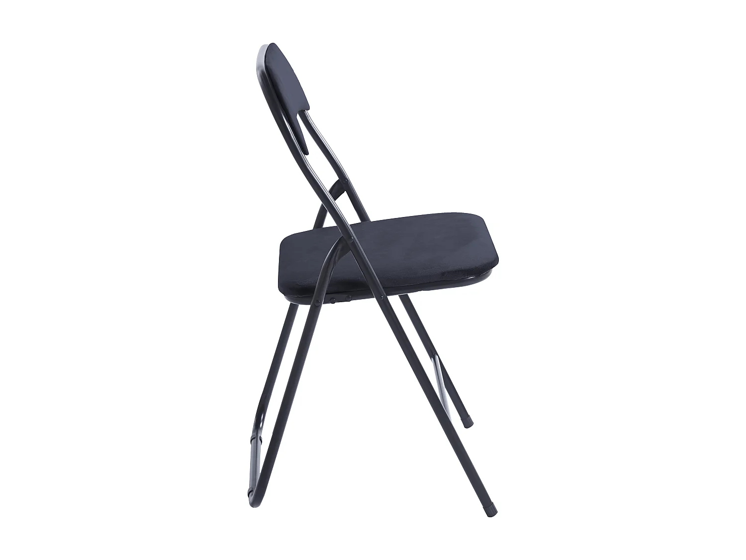 Lot de 6 chaises pliantes confortables en velours et métal - Noir